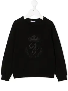 Джемпер с вышивкой Dolce & Gabbana Kids, черный