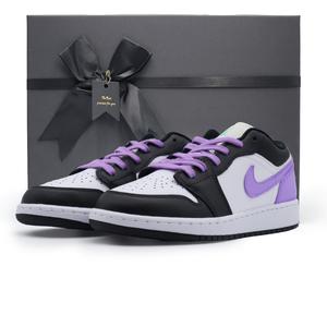 Детские кроссовки для скейтбординга Air 1 LOW для подростков Jordan, черный/фиолетовый