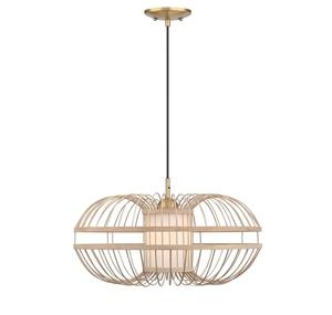 Подвесной светильник Tulcea бамбук/латунь Westinghouse, золото