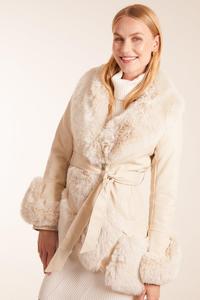 Пальто из искусственного меха на молнии Blue Vanilla, бежевый
