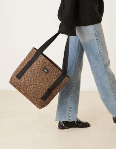 Сумка-шоппер Vans midi pergs с принтом таксы коричневого и черного цветов