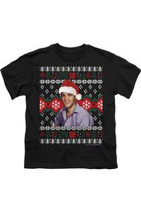 Футболка с коротким рукавом Elvis Ugly Christmas для детей Gildan, черный