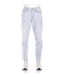 Джинсы с логотипом на спине и застежкой на пуговицу. John Richmond, синий