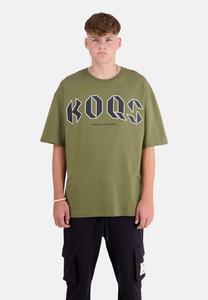 Футболка с принтом KOQS, хаки