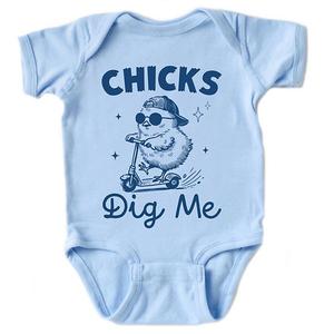 Боди с коротким рукавом и принтом Chicks dig me scooter The Juniper Shop, Light Blue