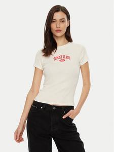 Футболка узкого кроя Tommy Jeans, экрю