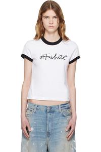 Off-White Белая облегающая футболка с вышитой надписью