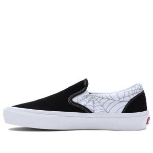 Кроссовки black widow spider slip-on 'black white' Vans, черный