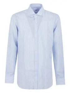 Полосатая хлопковая рубашка Buonamassa, синий