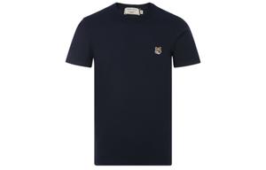 Футболка-свитшот с вышивкой в виде головы лисы Bold Fox Maison Kitsune, темно синий