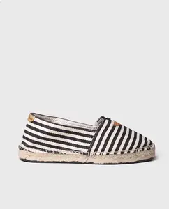 Эспадрильи унисекс на плоской подошве из полосатой ткани Toni Pons, чёрный