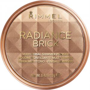 Бронзирующая пудра Radiance Brick с эффектом сияния Rimmel, atspalvis 001 light 12 гр