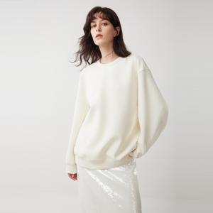 ELLE Свитшот Women's Ecru Crew Neck Moderate