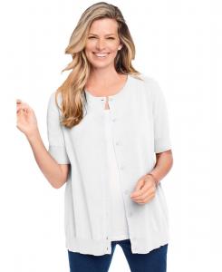 Женский кардиган Within Perfect с рукавами до локтя Woman Within, White