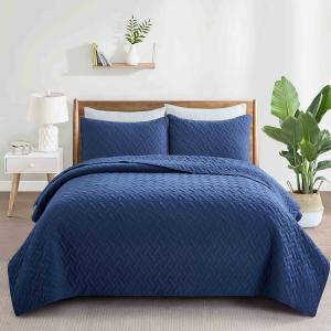 Peace Nest Комплект стеганых покрывал из трех предметов Peace Nest, цвет Navy Blue