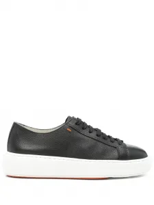 Кожаные кроссовки Santoni, черный