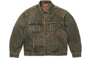 Футболка Supreme с логотипом S, джинсовая куртка в стиле грузовика, выстиранная синяя/выстиранная синяя