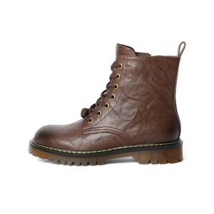 BELLE Короткие женские ботинки Мартин 3 см черные без подкладки, цвет Black-Unlined