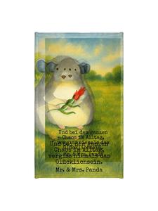 Mr. & Mrs. Panda Белое полотенце с рисунком в виде цветка шиншиллы и надписью