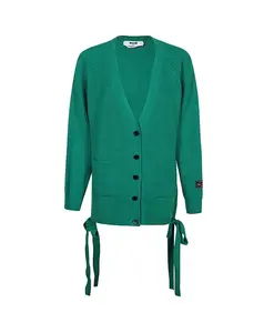 Кардиган в рубчик из шерстяной смеси с добавлением кашемира. Msgm, зеленый