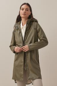 Свободный покрой, водонепроницаемый плащ А образной формы Ilse Jacobsen, зеленый