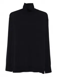 Шерстяной свитер с высоким воротом Erika Cavallini, синий