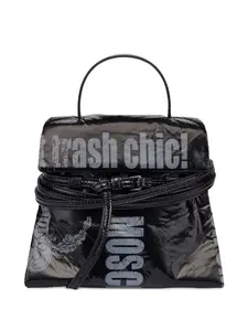 Сумка-тоут Tie Me с логотипом Moschino, черный