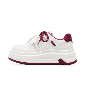 ST&SAT Женские низкие скейтерские туфли для увеличения роста бежево-красные, цвет Beige Red