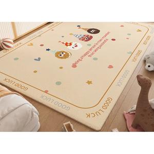 Budis Ковер 160х230 см из экологичного хлопка и льна для гостиной и детской, стиль Dopamine, моющийся, водонепроницаемый, BJ-284-Maocaiqu