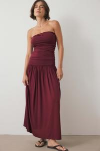 Платье NA-KD Maxi dress, Wine Red/Dark Red