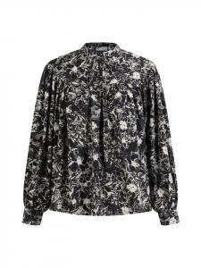 DreiMaster Женская блузка с длинными рукавами, черная и разноцветная