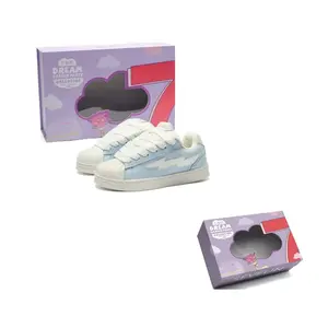 7 SEVFUN Низкие скейтерские кроссовки унисекс в коробке сине-белые, цвет Blue White