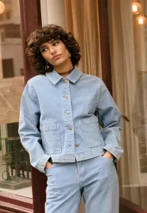 Вельветовая джинсовая куртка crrafael Cream, Light Blue Corduroy