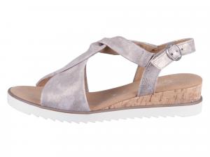 GABOR Женские сандалии 42751 серого, бежевого и металлического цвета (пробка/кремовый)