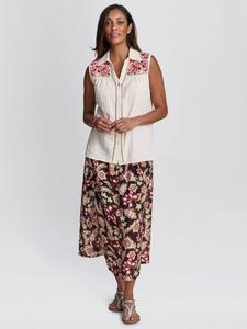 Рубашка Claude без рукавов с вышивкой Gina Bacconi, Beige