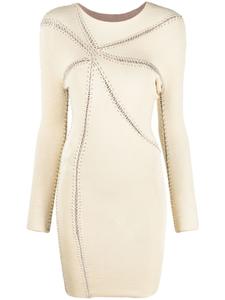 Isa Boulder платье миди Starfish с декоративной строчкой, серый