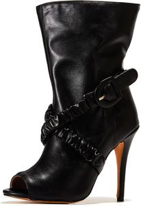 Ботильоны UP2STEP Chic с открытым носком, на высоком каблуке-шпильке | Элегантные женские сапожки без застежки для стиля и комфорта, Black