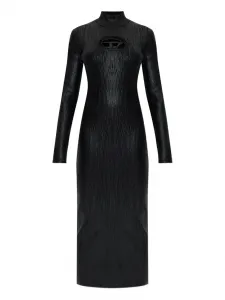 Платье в рубчик с логотипом DIESEL, черный