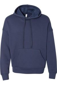 Толстовка с капюшоном BELLA + CANVAS из флисовой губки с заниженной линией плеч, темно-синий
