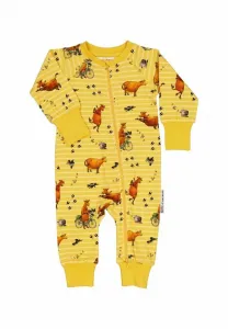 Спальный комбинезон mamma mu с двухсторонней молнией Geggamoja, Yellow Stripe