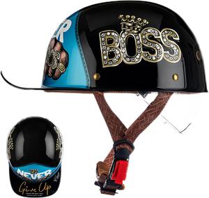 Шлем открытый stdpcxz в немецком стиле, черный / синий