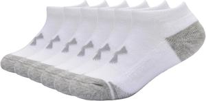 Under Armour унисекс-детские 6 пар Eco Performance Tech полу-амортизирующие низкие носки, Light Gray Heather