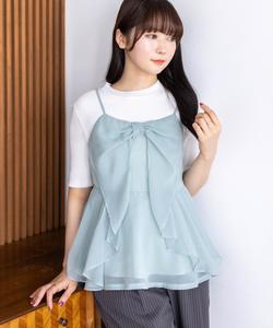 Бюстье из тюля с крупными лентами.