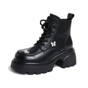 Женские сапоги Martin Boot 7cm Ouumeis, черные без подкладки