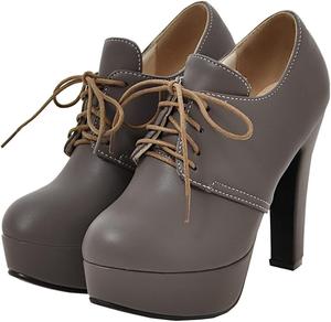 Женские ботильоны Betastella на массивной платформе с шнуровкой и высоким широким каблуком, Grey