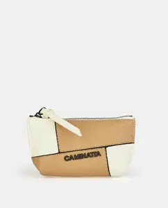 Кошелек из разноцветного денима Caminatta, цвет Camel