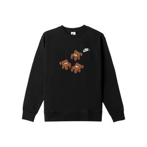 Nike Мужская толстовка с круглым вырезом, черная, средней толщины, стандартного размера