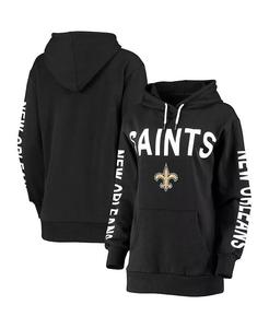 Женский черный пуловер с капюшоном New Orleans Saints Extra Point G-Iii 4Her By Carl Banks