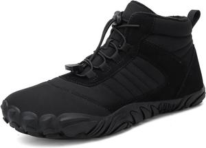 Мужские и женские зимние ботинки, утепленные искусственным мехом водонепроницаемые ботинки Rianclud, черный