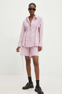 Хлопковая рубашка Answear Lab, розовый